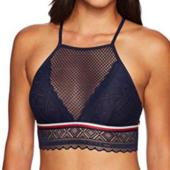 New Tommy Hilfiger lace High Neck Bralette, size large - Picture 1 of 13